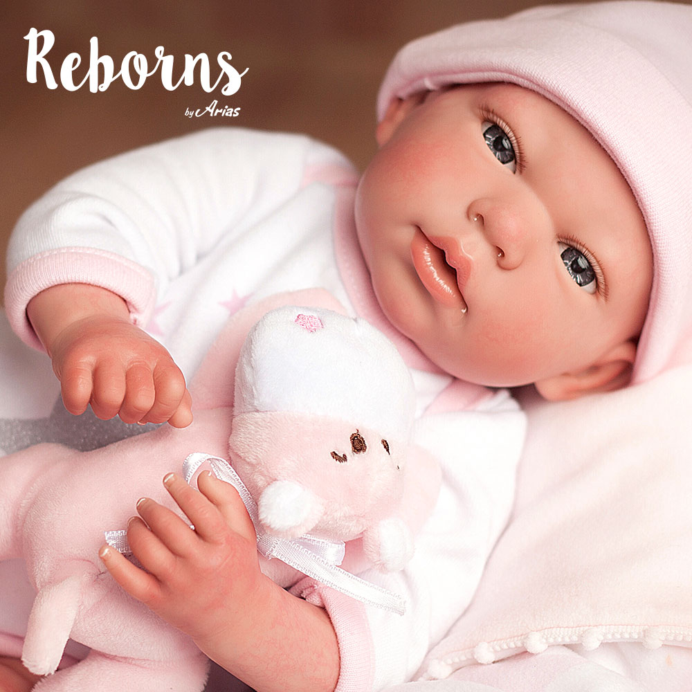 Новорождённый пупс из серии Arias ReBorns - Gala, мягкое тело, 40 см., с соской, одеялом и игрушкой  